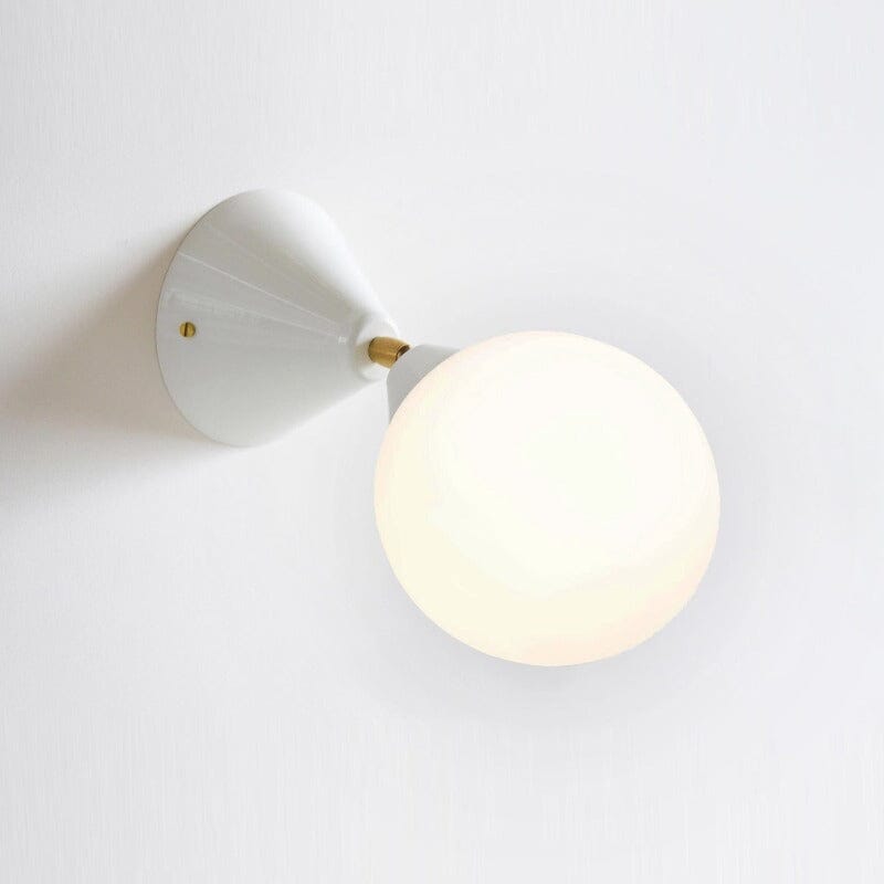 Cone and Sphere Wall Light Wall Light Fixtures Atelier Areti White With Brass Joint