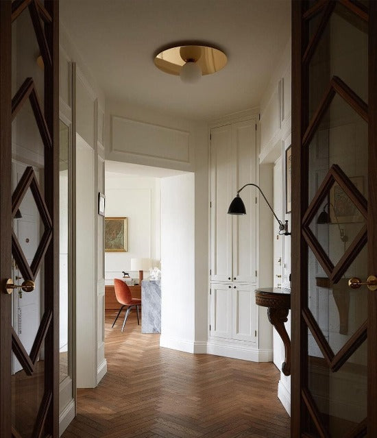 Plate and Sphere Ceiling Light