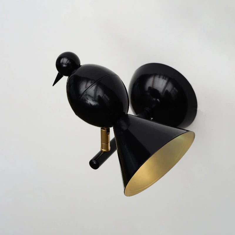 Alouette 1 Bird Wall Light Wall Light Fixtures Atelier Areti Black Brass Reflector 