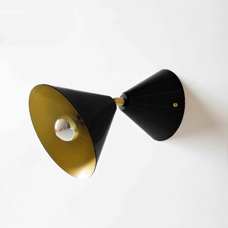 Cone Wall Light Atelier Areti Black Brass reflector 