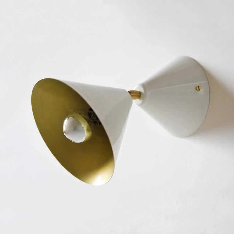 Cone Wall Light Atelier Areti White Brass reflector 