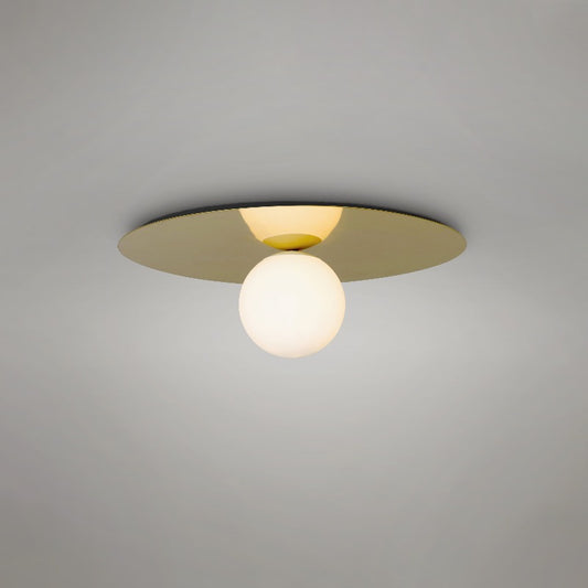 Plate and Sphere Ceiling Light